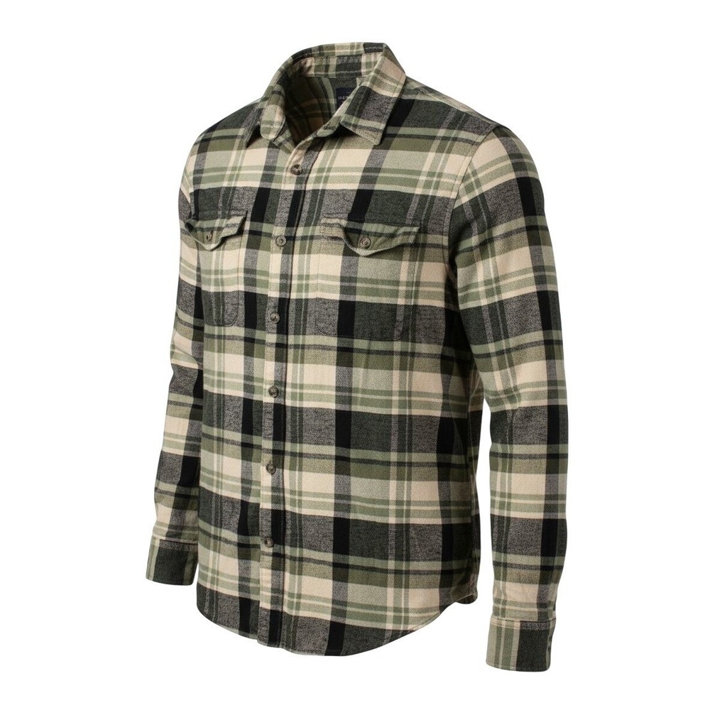 Lucky Brand Mens Green Plaid Flannel Button Up‎ Shirt Long Sleeve Size Large